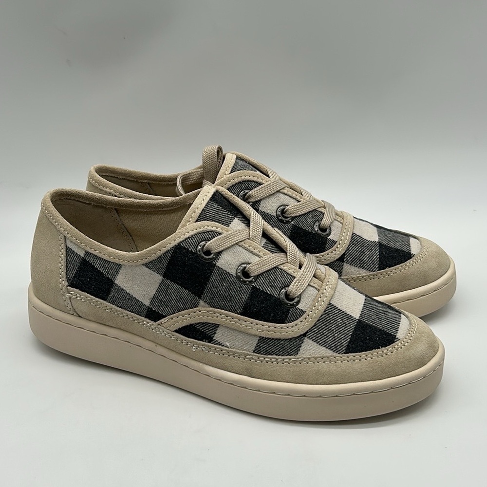 Zodiac Cheezburger Plaid Lace-Up Sneakers Women’s Size 7M Black White Tan NIB - Picture 4 of 11